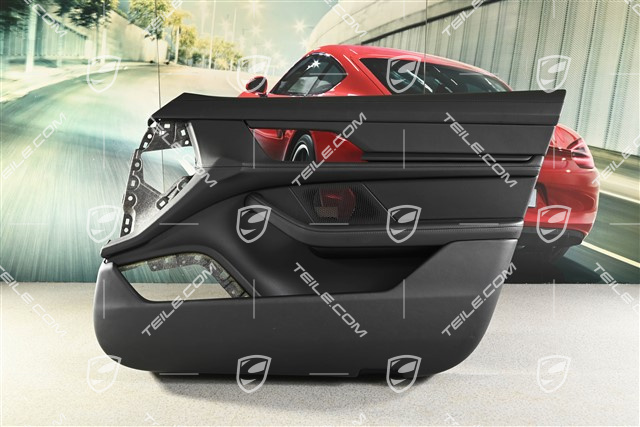 Tuerverkleidung / Türverkleidung, Vorne, Leder Schwarz, R