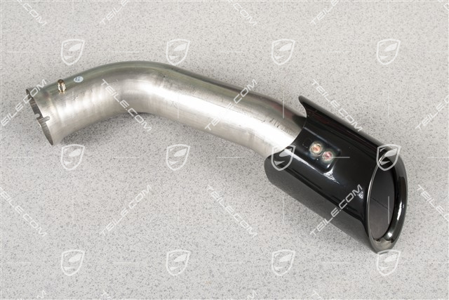 Końcówka rury wydechowej, zewnętrzna, czarna, L