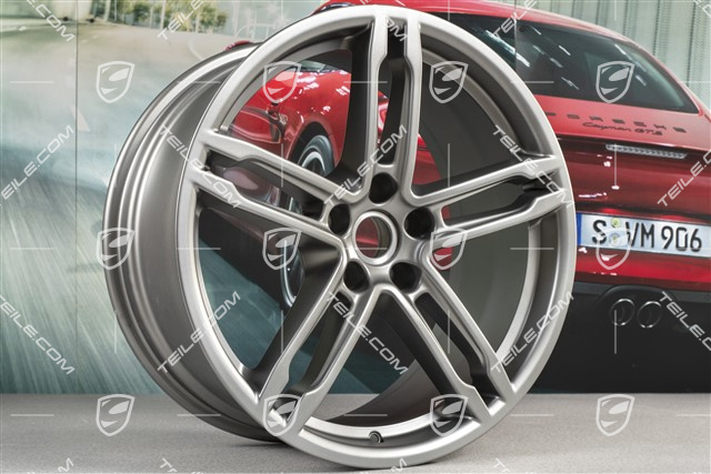 19" Komplet felg Macan Turbo, 8J x 19 ET21 + 9J x 19 ET21, Platynowe półmat
