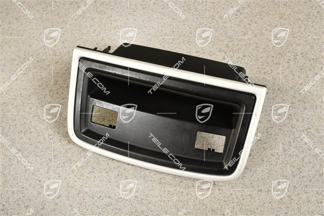 Trim in centre console, rear, heated seats, Satin aluminium