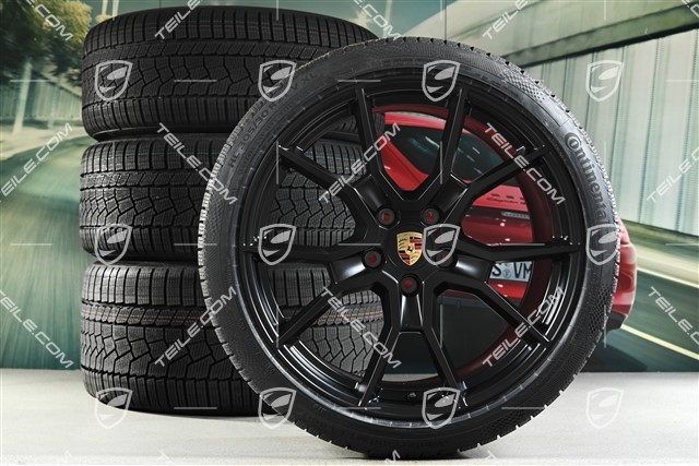 21" RS Spyder Design winter wheel set, rims 9,5J x 21 ET60 + 11,5J x 21 ET66 + Continental Winter Contact TS860 S winter  tyres 265/35 R21 + 305/30 R21, black satin matt