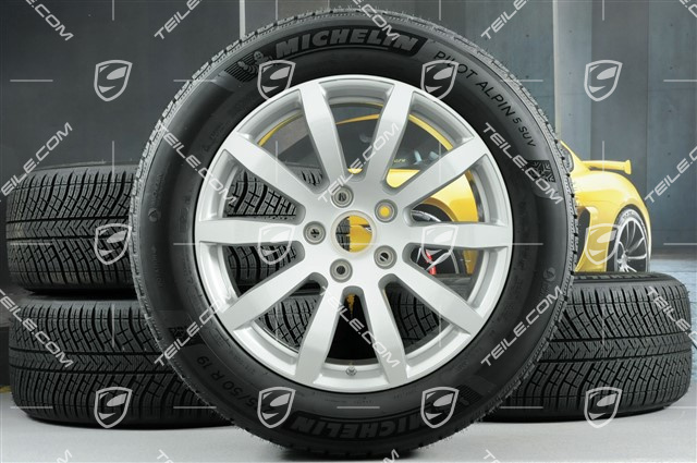 19" koła zimowe Cayenne S, komplet, felgi 8,5J x 19 ET47 + 9,5J x 19 ET54 + opony zimowe Michelin 255/55 R19 + 275/50 R19, z czujnikami ciśnienia