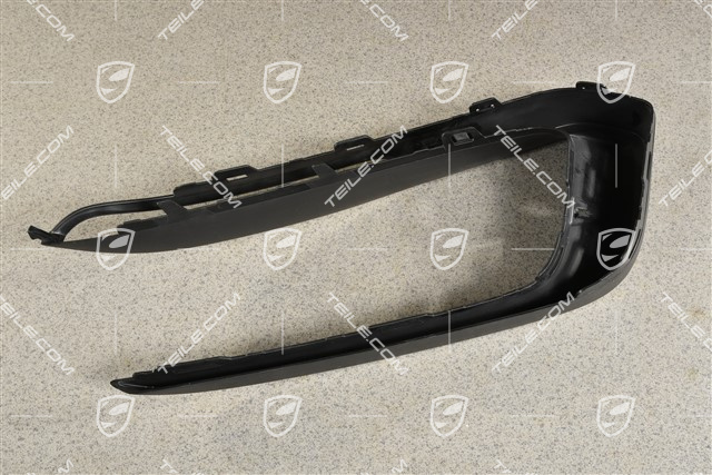 Cover trim for front bumper retaining frame, Matt black, L