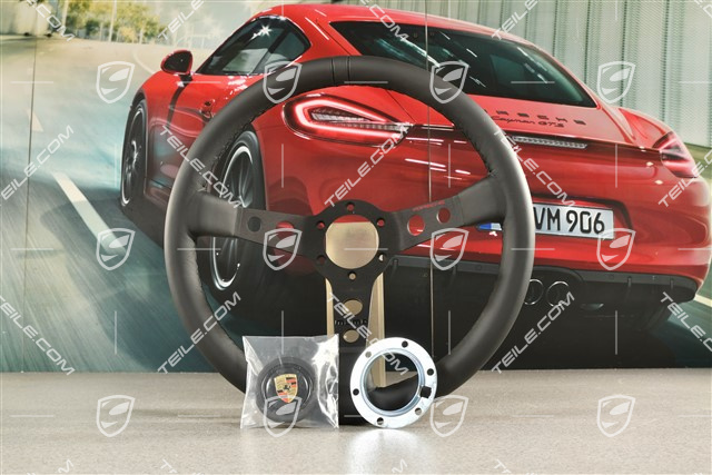 Sportowa kierownica, trójramienna, skórzana bez poduszki powietrznej i homologacji drogowej