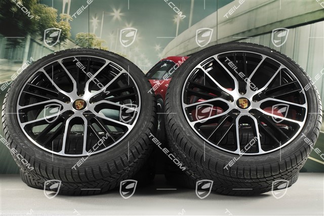 21" Koła zimowe, komplet "Exclusive Design Sport", felgi 9,5 J x 21 ET71 + 10,5 J x 21 ET71 + NOWE opony zimowe Pirelli Sottozero III 275/35 R21 + 315/30 R21, czarny wysoki połysk