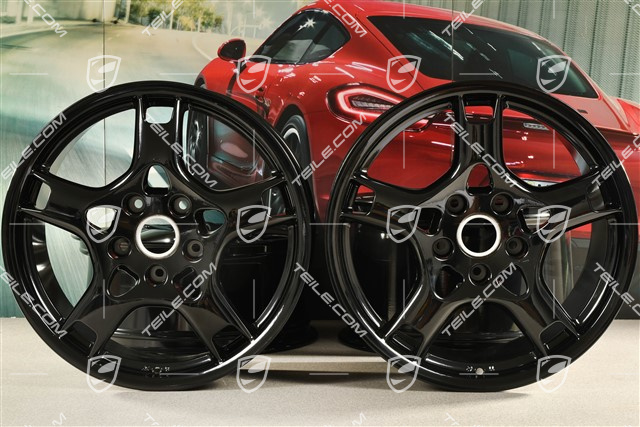 19" Komplet felg Carrera S, 8J x 19 ET57 + 11J x 19 ET67, czarny