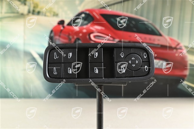 Power windows switch, Drivers side, Black matte