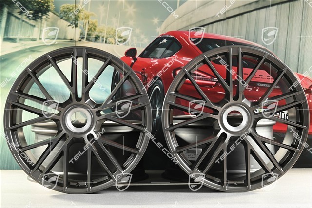 21" Panamera Turbo S Felgensatz, Zentralverschluss, 9,5J x 21 ET71 + 10,5J x 21 ET71, Turbonite
