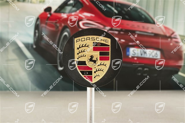 Hub cap, concave, coloured crest, black mat