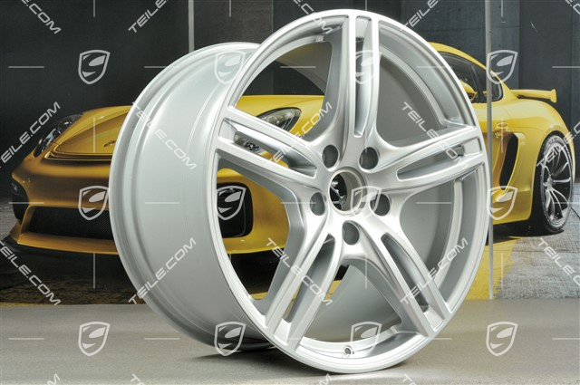 20" Komplet felg Panamera Turbo, 9,5J x 20 ET71 + 11,5J x 20 ET68, srebrny Brilliant chrome