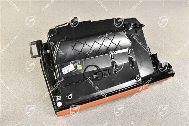 Schowek na rękawiczki kompletny, Skóra, klasyczny koniak