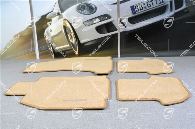 Dywaniki welurowe, obszywane skórą, Cabrio/Targa z BOSE-Soundsystem, beżowe Sandbeige