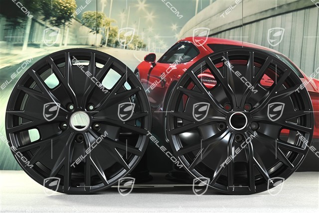 20" komplet felg Turbo S Aero Design, 9J x 20 ET54 + 11J x 20 ET60, czarny satynowy mat