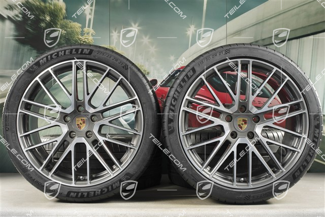 21-inch Turbo V summer wheel set, wheel rims 9,5J x 21 ET71 + 11,5J x 21 ET69 + NEW Michelin summer tyres 275/35 R21 + 315/30 R21, with TPMS