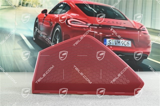 Kratka osłaniająca głośnik basowy w tapicerce drzwi, drzwi przednie, Bordeaux Red / czerwona, R