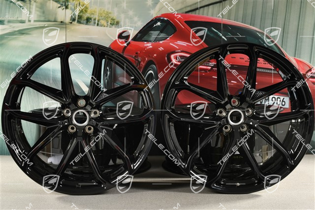 21" komplet felg GT Design, 9,5J x 21 ET27 + 10J x 21 ET19, czarny wysoki połysk