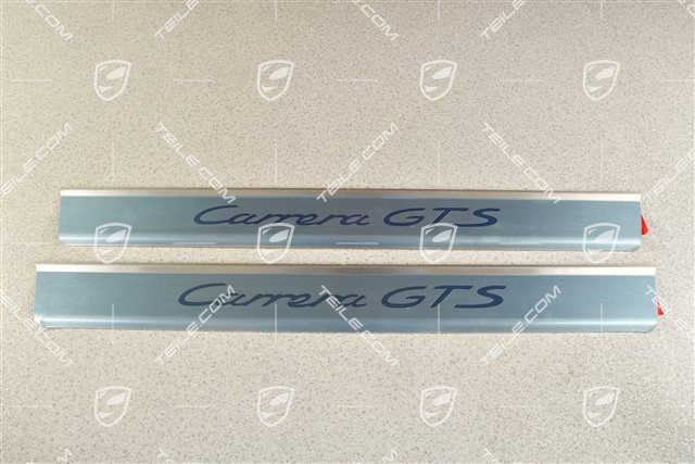 Blenden/Einstiegleisten, unbeleuchtet , Edelstahl, "Carrera GTS", Satz L+R