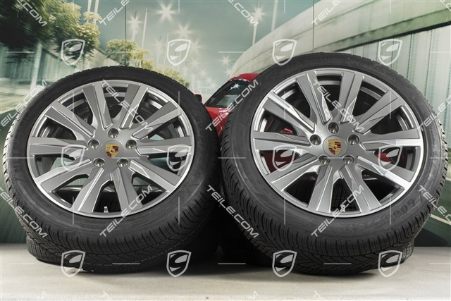 20" Taycan Tequipment Design Winterräder Satz, Felgen 9J x 20 ET54 + 11J x 20 ET60, Goodyear Winterreifen 245/45 R20 + 285/40 R20