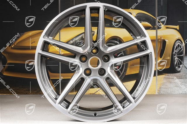 20" Komplet felg "Macan Turbo", 9J x 20 ET26 + 10J x 20 ET19, BORBET, Titanium