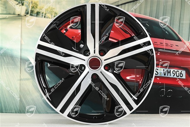 22" felga Macan Exclusive Design, 11J x 22 ET47, czarny wysoki połysk, prawa