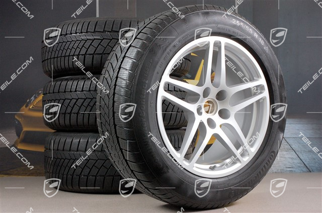 18" "Macan S" koła zimowe komplet, felgi 8J x 18 ET21 + 9J x 18 ET21, opony zimowe Continental ContiWinterContact 235/60 ZR 18 + 255/55 ZR 18, z czujnikami ciśnienia
