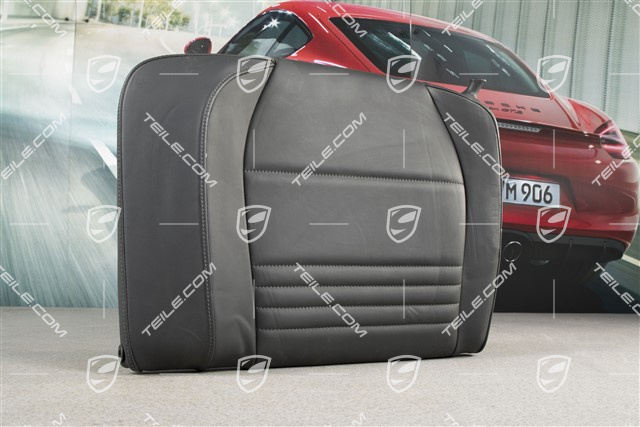 Oparcie tylnego siedzenia, skóra, czarne, Cabrio, L