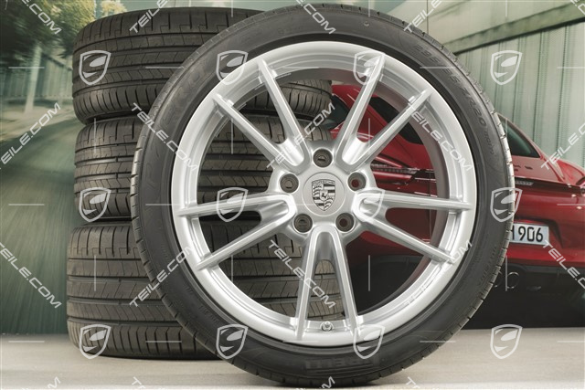 19"+20" Carrera Sommerräder Satz, Felgen 8,5J x 19 ET52 + 11,5J x 20 ET67 + Pirelli Sommerreifen 235/40 R19 + 295/35 R20, mit RDK-Sensoren