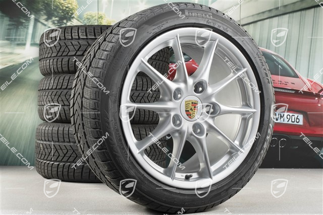 17" Winterräder Satz Carrera II, Felgen 7Jx 17 ET50 + 9J x 17 ET55 + NEUE Winterreifen 205/50 R17 + 255/40 R17