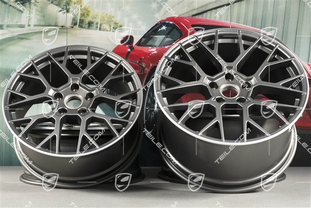 20+21-inch wheel rim set RS Spyder, rims: front 8,5J x 20 ET50 + rear 11,J x 21 ET67, platinum satin matt