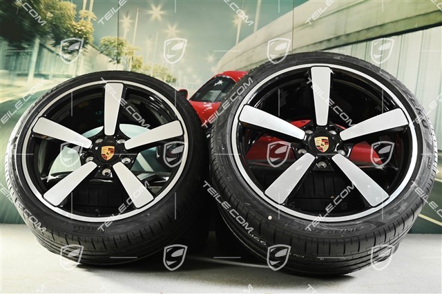20-inch + 21-inch Turbo Exclusive Design summer wheel set, rims 9,5J x 20 ET44 + 12J x 21 ET70 + Pirelli summer tyres 255/35 R20 + 315/30 R21, black high gloss