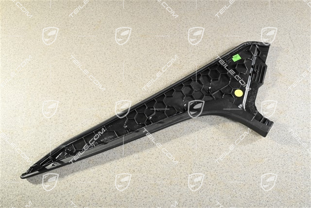 Side cover for centre tunnel, leather, black, R (damaged leather)