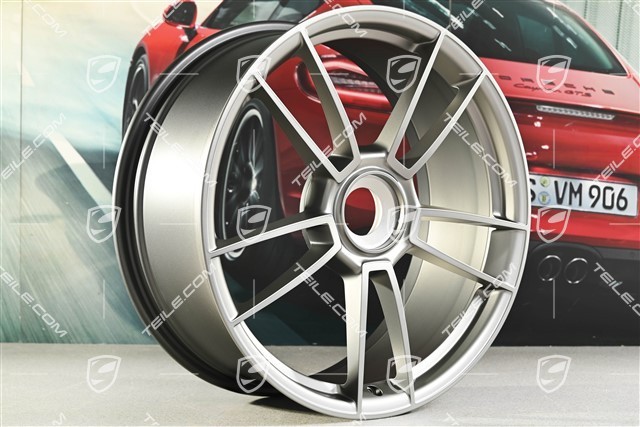 20+21-inch wheel rim set Turbo S, rims: front 8,5J x 20 ET40 + rear 11J x 21 ET66, Platinum satin matt