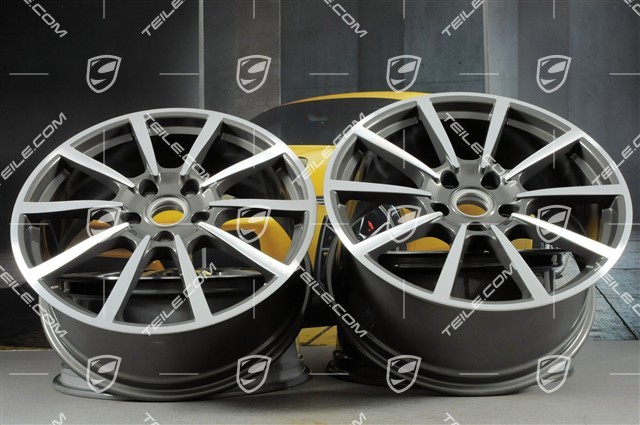 20" Felgensatz Carrera Classic, 8J x 20 ET57 + 10J x 20 ET45, Titan dunkel