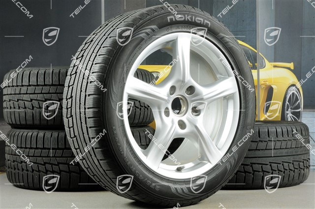 18" Panamera Winterräder Satz, 8J x 18 ET 59 + 9J x 18 ET 53 + NEUE Nokian Winterreifen 245/50 R18 + 275/45 R18, mit RDK-Sensoren