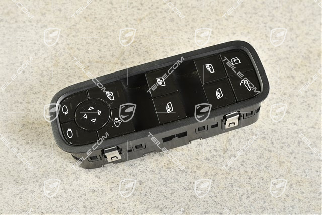 Fensterheber Schalter, Fahrerseite, Schwarz-matt, Hybrid