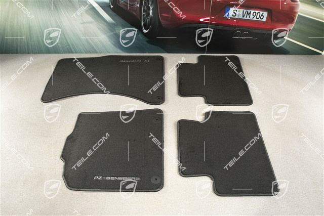 Dywaniki welurowe, zestaw 4-częściowy, czarne PZ-BENSBERG