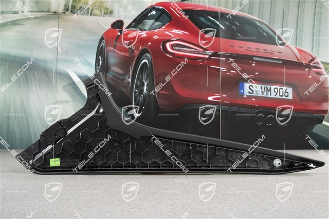 Centre console / tunnel cover, leather, lateral, Black, R