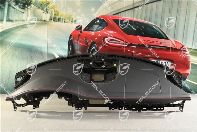 Armaturenbrett / Schalttafel Verkleidung, Oberteil, Leder, Schwarz / Bordeauxrot Ziernaht