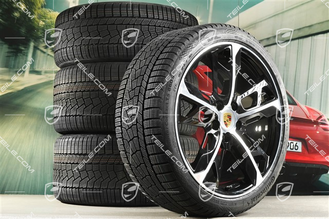 21" Cross Turismo Design winter wheel set, rims 9,5J x 21 ET60 + 11,5J x 21 ET66 + Continental winter  tyres 265/35 R21 + 305/30 R21, black high gloss