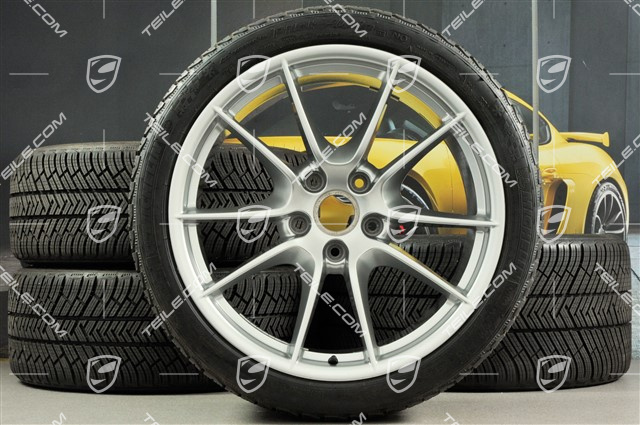 20" Carrera S (III) winter wheel set, wheels 8,5J x 20 ET51 + 11J x 20 ET52 + NEW Michelin winter tyres 245/35 ZR20 + 295/30 ZR20, without TPMS.