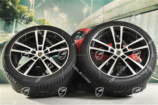 22" Winterräder Sport Design, Felgen 10J x 22 ET48 +11,5J x 22 ET52 + NEUE Pirelli Winterreifen 285/40 R22 + 315/35 R22, in Schwarz Hochglanz