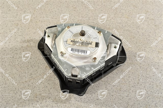 Airbag, 3-Speichen, Kunststoff, schwarz, Wappen schwarz/silber