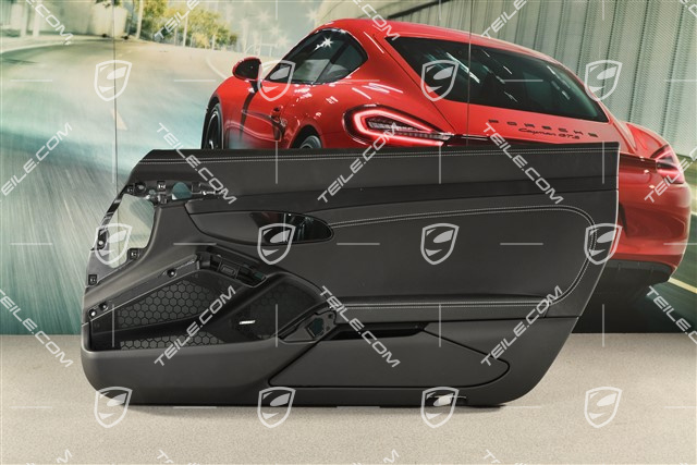 Türverkleidung, Leder Schwarz / Schwarz Alu gebürstet zierleiste, Bose, R