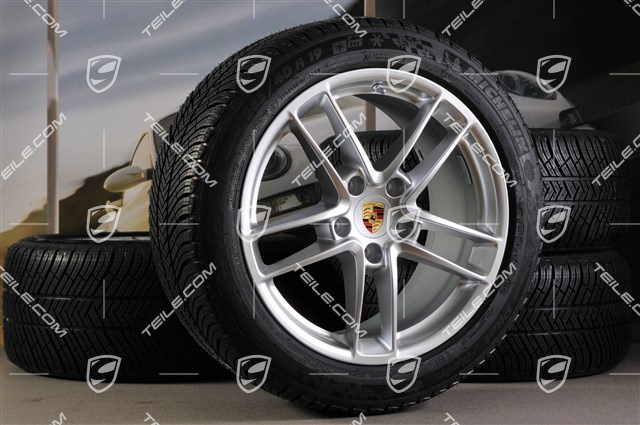 19" Panamera TURBO II koła zimowe, komplet, felgi 9J x 19 ET 60 + 10J x 19 ET61 + NOWE opony Michelin Pilot Alpine 3, 255/45 R19+285/40 R19, bez RDK