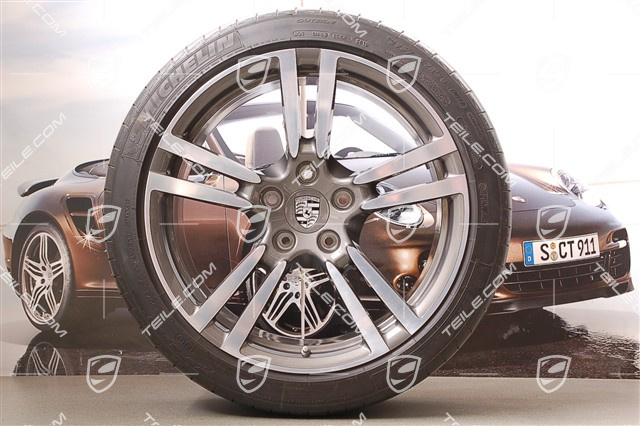 20-inch summer wheel set Turbo II, wheels 9,5 J x 20 ET 65 + 11 J x 20 ET 68 + tyres 255/40 ZR 20+295/35 ZR 20, TPMS