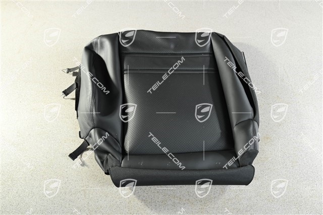 Sitzbezug, Sitzkissen, Sportsitz, Glattleder, Schwarz, L