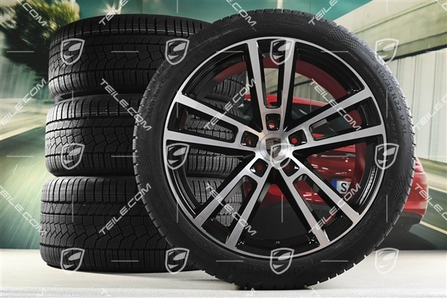 22" Winterräder Sport Design, Felgen 10J x 22 ET48 +11,5J x 22 ET52 + NEUE Continental Winterreifen 285/40 R22 + 315/35 R22, in Schwarz Hochglanz