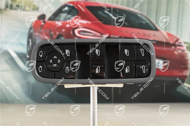 Power windows switch, Drivers side, Black matte