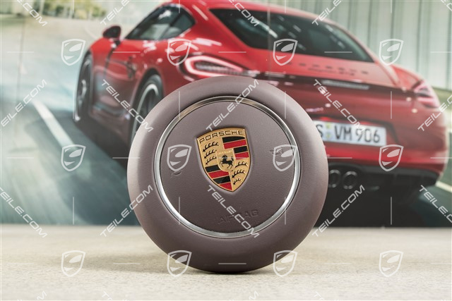 Airbag unit, leather, Marsala Red