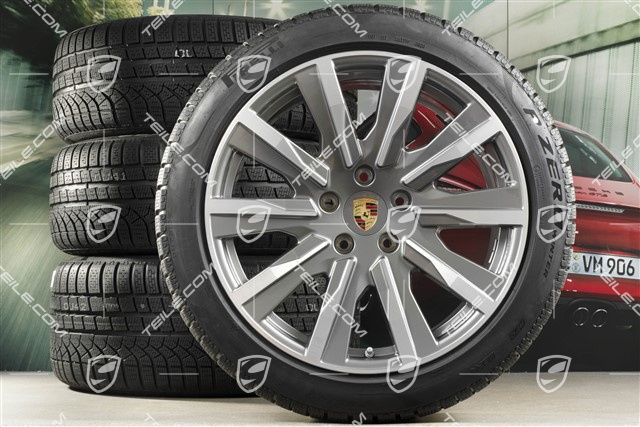 20" Taycan Tequipment Design Winterräder Satz, Felgen 9J x 20 ET54 + 11J x 20 ET60 + Pirelli Winterreifen 245/45 R20 + 285/40 R20